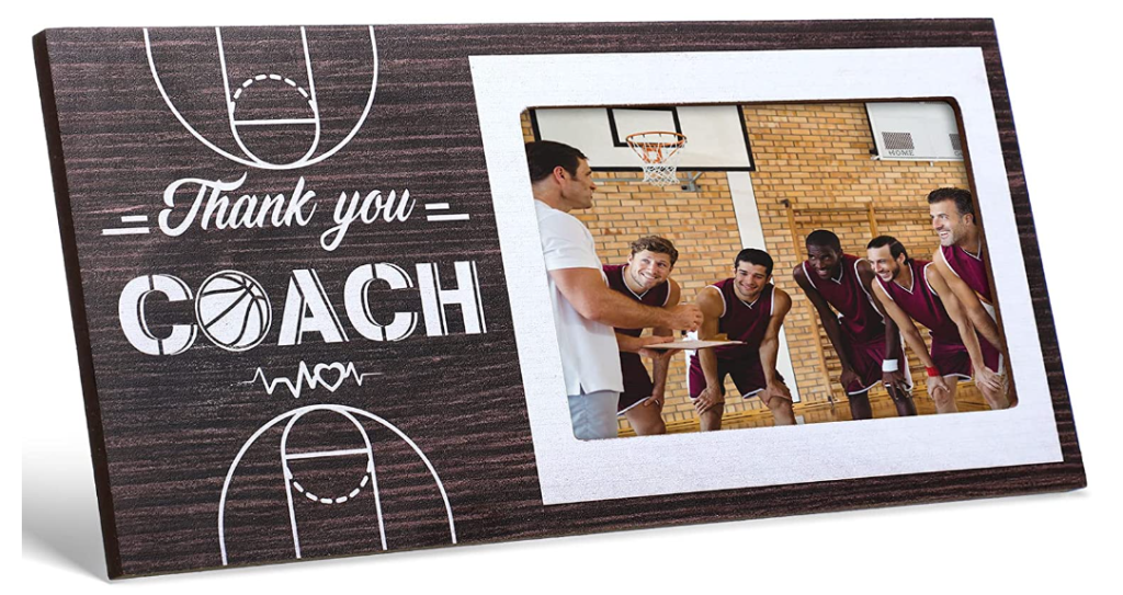 Image of a personalized basketball trophy - an ideal gift for a basketball coach