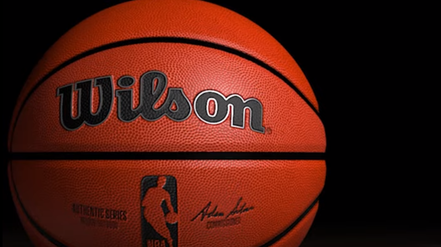 Top view of a Wilson NBA Authentic Series Basketball - the choice of professional players